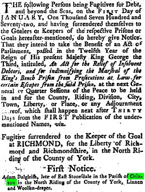 London Gazette January 26 1773